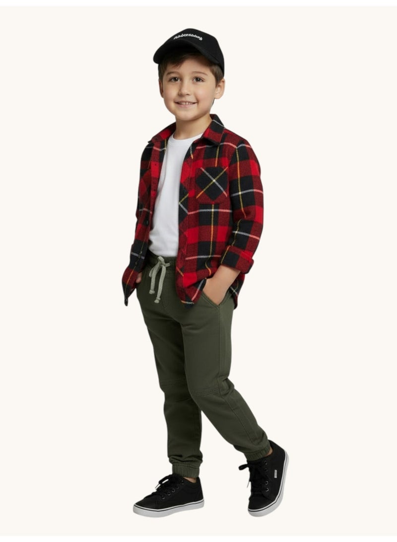 فكتور اند جين بنطلون رياضي للأولاد باللون الزيتوني - Image 2